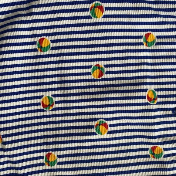 Vintage 90s Preppy Preston & York Sport High Waisted Blue White Striped Shorts - Picture 3 of 4